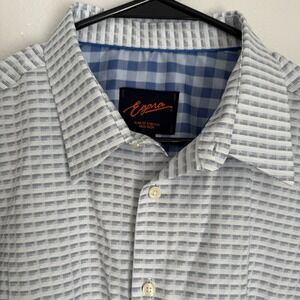 Egara Men's XL Slim Fit Stretch Non Iron Cotton Blend Blue Long Sleeve‎ Shirt